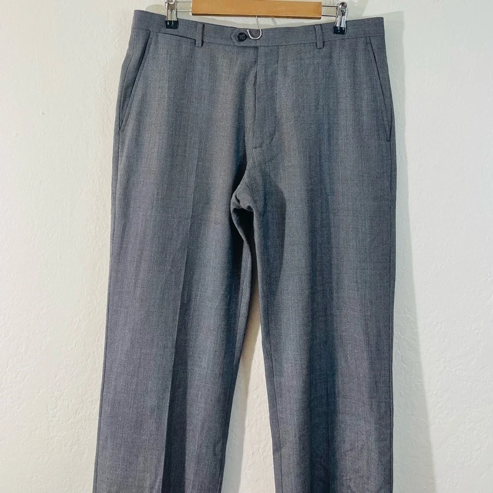 Banana Republic 100% Wool High Rise Dress Pants Men Size 34 Black/White Pockets